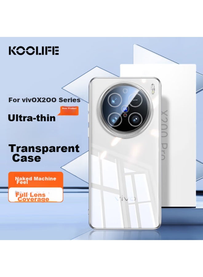 Koolife Phone Case For Vivo X200pro, Protective Cover For Vivo X200pro, Full Lens Protection, Simple Skin-friendly Transparent Soft Case, Fingerprint-resistant Back Cover - Image 1