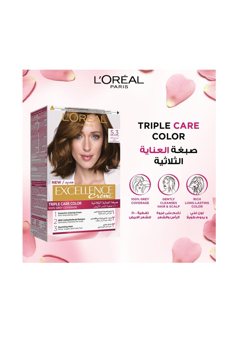 لوريال باريس إكسلانس 5.3 صبغة شعر بني ذهبي فاتح 192ml - Image 4