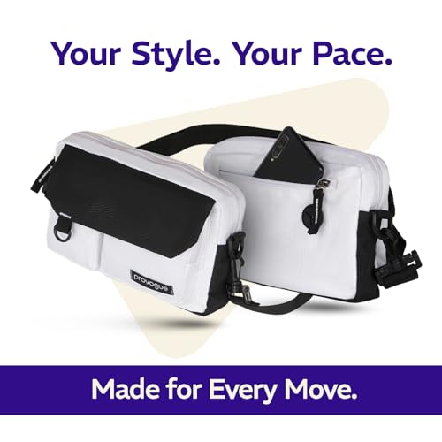 Provogue Flux Crossbody Sling Bag for men and women, one shoulder side bag with adjustable strap, detachable strap, trendy sling bag for daily use, multiple compartments, Stone White - Image 3