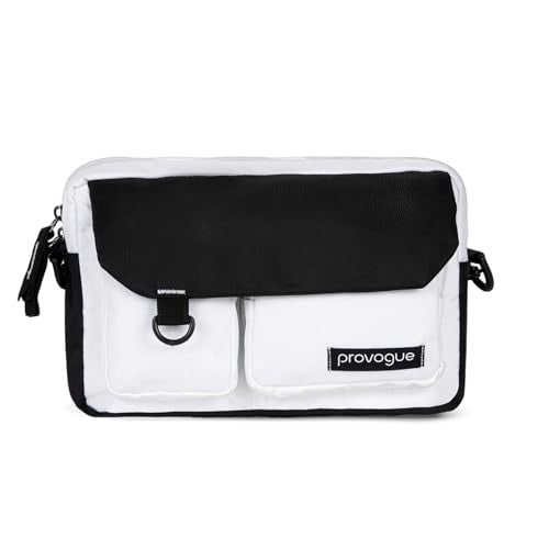 Provogue Flux Crossbody Sling Bag for men and women, one shoulder side bag with adjustable strap, detachable strap, trendy sling bag for daily use, multiple compartments, Stone White - Image 1