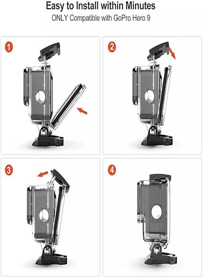 Sounce Waterproof Case for GoPro Hero 9 10 11 12 with 60M 196FT Underwater Protective Diving Housing Shell with Quick Release Bracket Mount and Thumbscrew Accessories - Transparent - Image 3