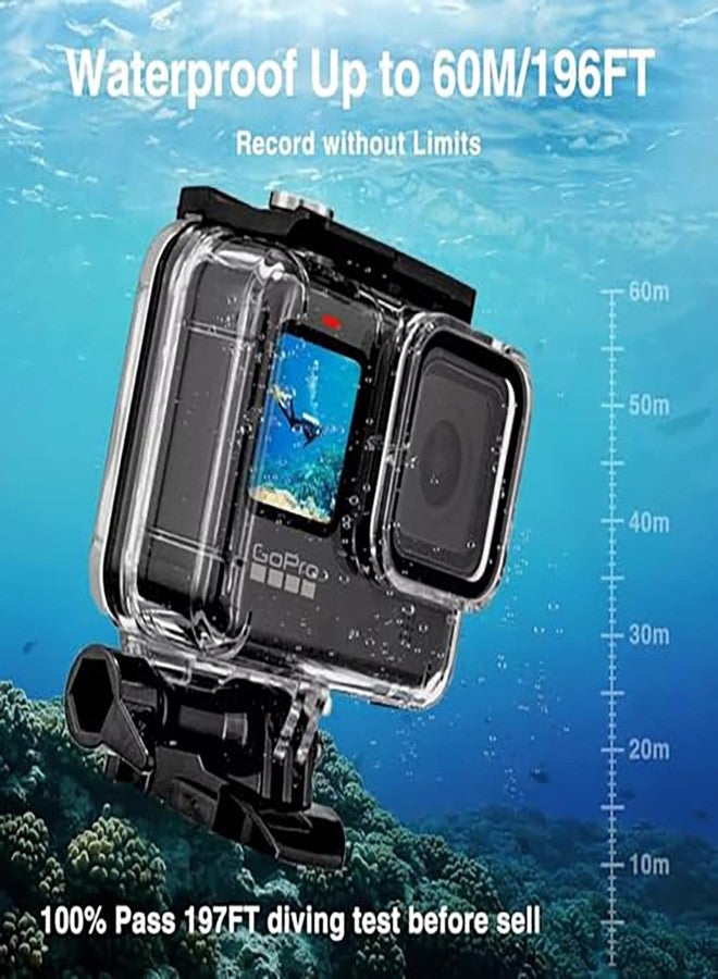 Sounce Waterproof Case for GoPro Hero 9 10 11 12 with 60M 196FT Underwater Protective Diving Housing Shell with Quick Release Bracket Mount and Thumbscrew Accessories - Transparent - Image 4