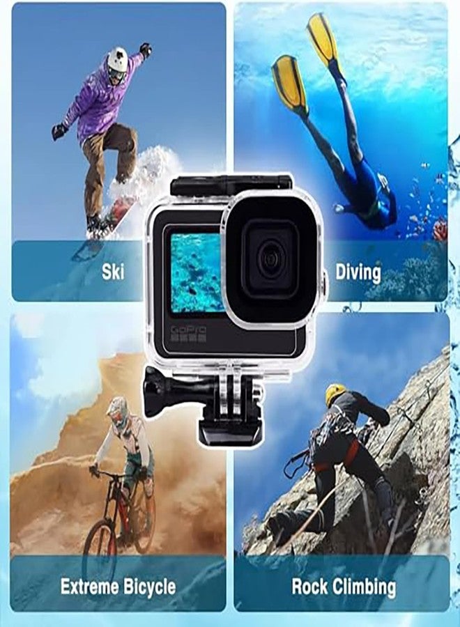 Sounce Waterproof Case for GoPro Hero 9 10 11 12 with 60M 196FT Underwater Protective Diving Housing Shell with Quick Release Bracket Mount and Thumbscrew Accessories - Transparent - Image 5