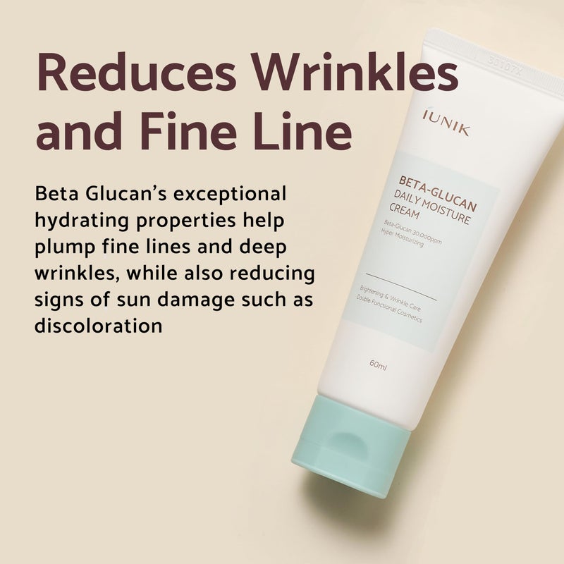 IUNIK Beta-Glucan Vegan Lightweight Non-Sticky Deep Moisture Watery Cream Lotion Daily Moisturizer Quick Absorption Dry Mature Sensitive Fine lines Skin Naturally-Derived Centella Vitamin Korean - Image 5
