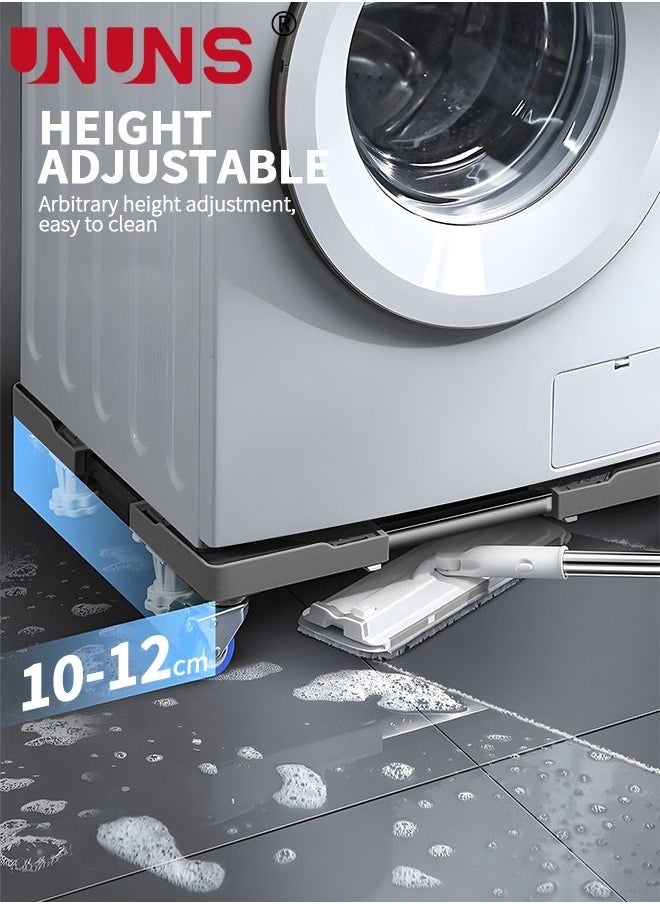UNUNS - Fridge Stand Mobile Base With 4 Locking Refrigerator Wheels And 8 Strong Feet For Washing Machine Stand Pedestal, Fridge Base Stand, Adjustable Appliance Dolly Square, Moving Roller - Image 1