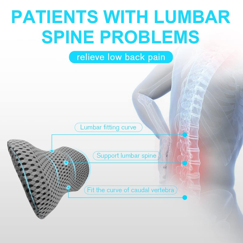 Panduo Lumbar Support Pillow for Office Chair, Memory Foam Lumbar Pillow for Lower Back Pain Relief (Grey) - Image 5