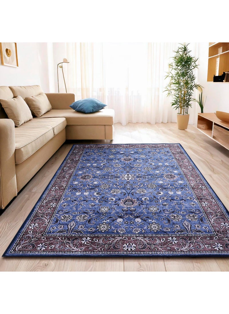 Status Contract Status Contract Rugs for Living Room | (3ft x 5ft) (Print) Carpet for Living Room Decor | Anti Skid Backing Home Essentials | Boho Rugs for Living Room, ice Velvet, Multicolor, Rectangular  - Image 1