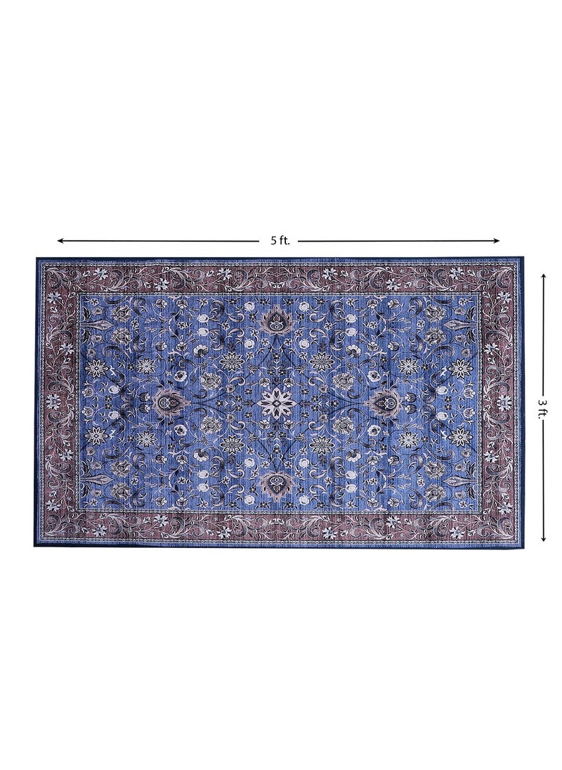 Status Contract Status Contract Rugs for Living Room | (3ft x 5ft) (Print) Carpet for Living Room Decor | Anti Skid Backing Home Essentials | Boho Rugs for Living Room, ice Velvet, Multicolor, Rectangular  - Image 2