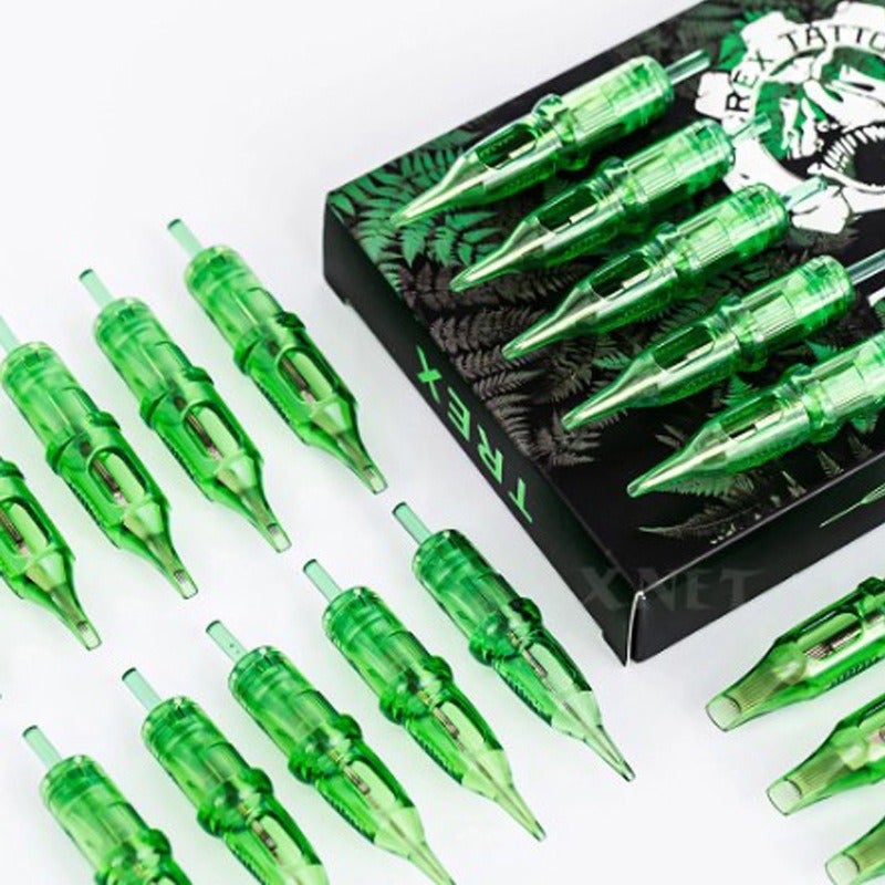 TREX Tyrannosaurus Rex Green Tattoo Needle 10-12 Series Integrated Needle Cartridge Compatible with Tattoo Pen Motor Machine - Image 1