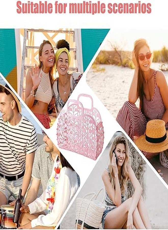 MVM Enterprise Jelly Tote Bags for Girl Women Wedding Jelly Gifts Tote Bags Plastic Jelly Beach Basket for Wedding - Image 4