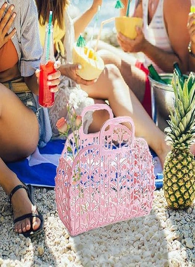 MVM Enterprise Jelly Tote Bags for Girl Women Wedding Jelly Gifts Tote Bags Plastic Jelly Beach Basket for Wedding - Image 5