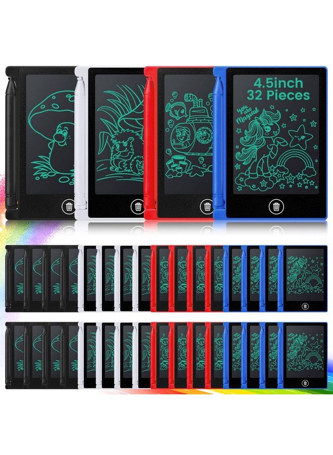 زهاو 32 قطعة من أجهزة الكمبيوتر اللوحية الصغيرة للكتابة بشاشة LCD مقاس 4.5 بوصة، ألعاب تعليمية، لوحة كتابة تعليمية، لوحة رسم قابلة للمسح، لعبة تعليمية قابلة لإعادة الاستخدام، هدية ألعاب فنية لمرحلة ما قبل المدرسة للبنات والأولاد، هدايا أعياد الميلاد (ألوان سادة) - Image 1