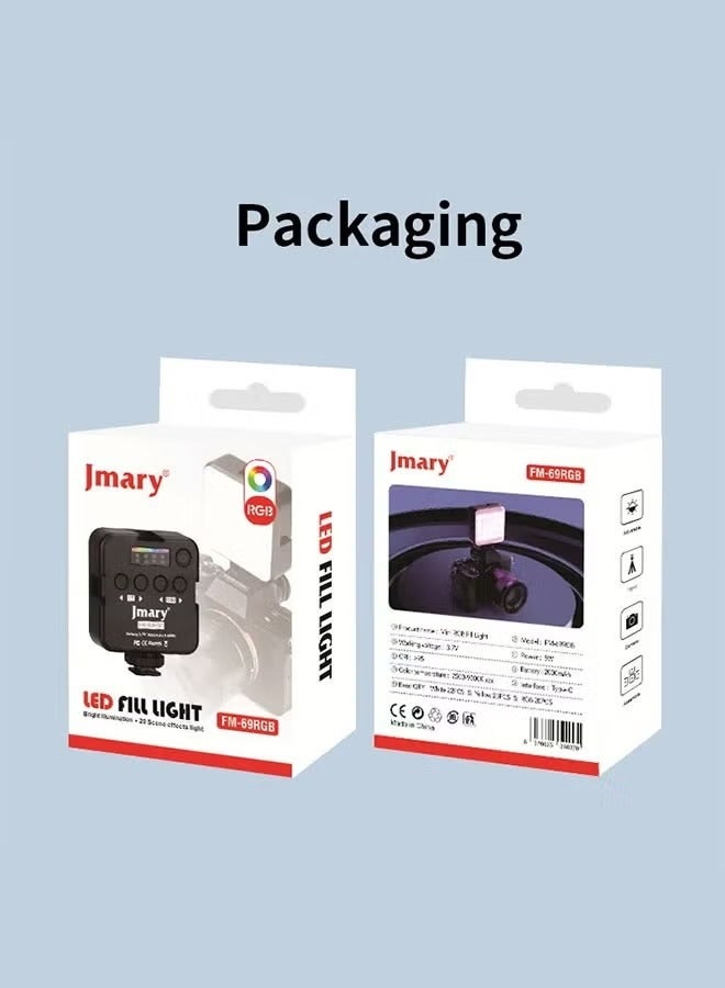Jmary FM-69RGB Portable Mini RGB Video Fill Light Camera Light - Image 1