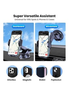 Admos ADMOS AM-301 Suction Cup Phone Holder 2 in 1 Multi Stand Car Mobile Holder Fits On Dashboard Windshield AC Vent  - Image 3