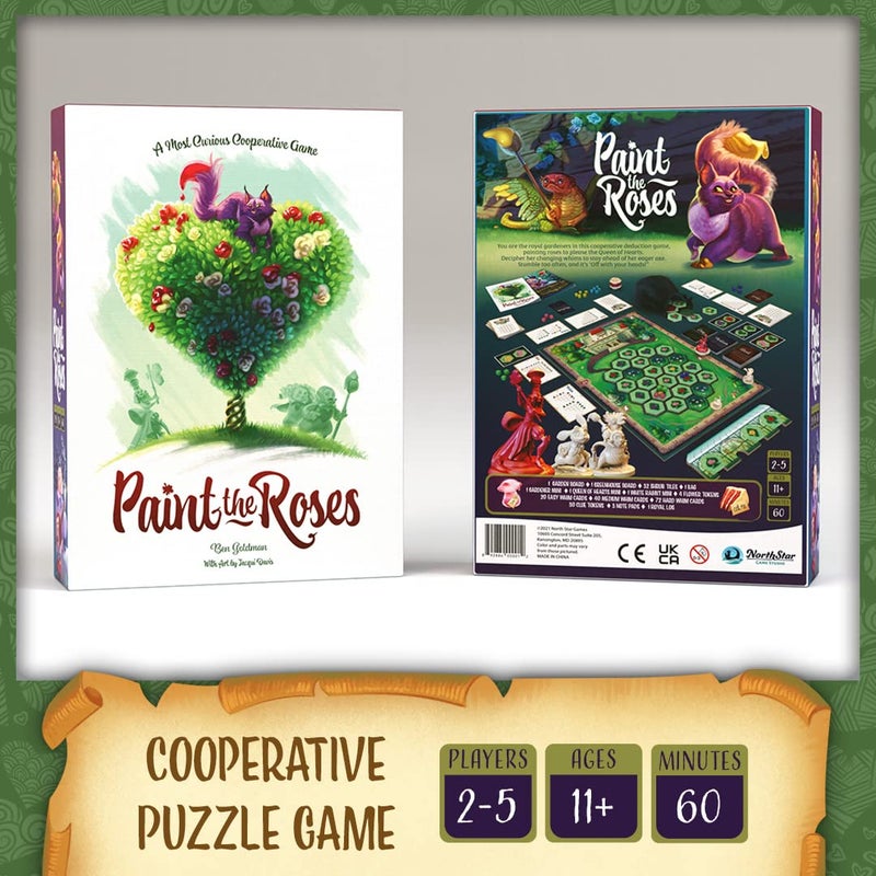 North Star Games Northstar Game Studio Paint The Roses Board Game | Cooperative Strategy Game for Adults, Teens and Families | Alice in Wonderland Puzzle Game | 2 to 5 Players, Play in 60 Minutes - Image 2