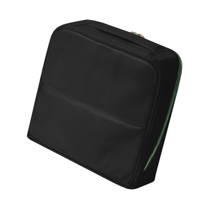 Large Capacity Leather Travel Hanging Toiletry Organizer For Makeup Skincare Jewelry Black Size L - Image 5