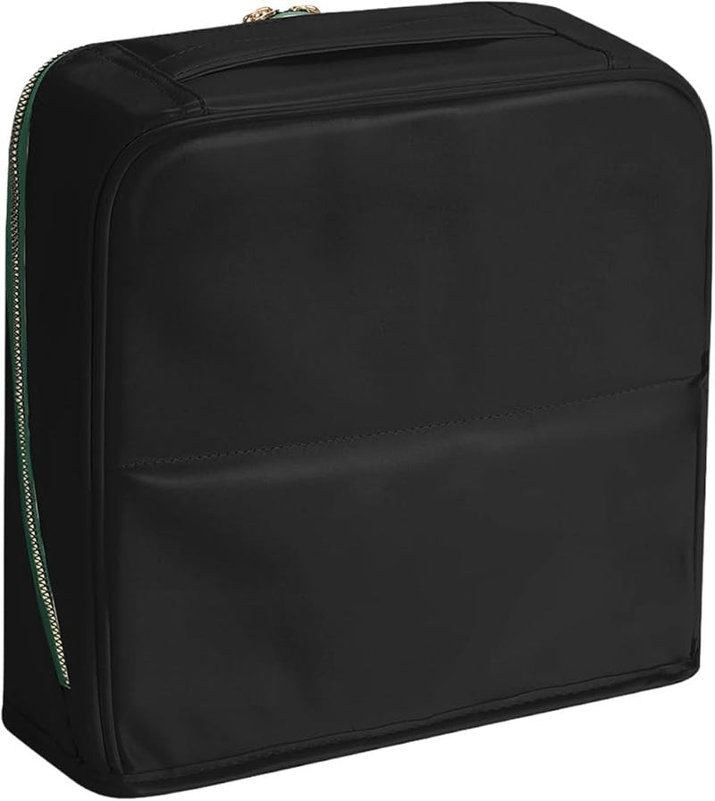 Large Capacity Leather Travel Hanging Toiletry Organizer For Makeup Skincare Jewelry Black Size L - Image 1