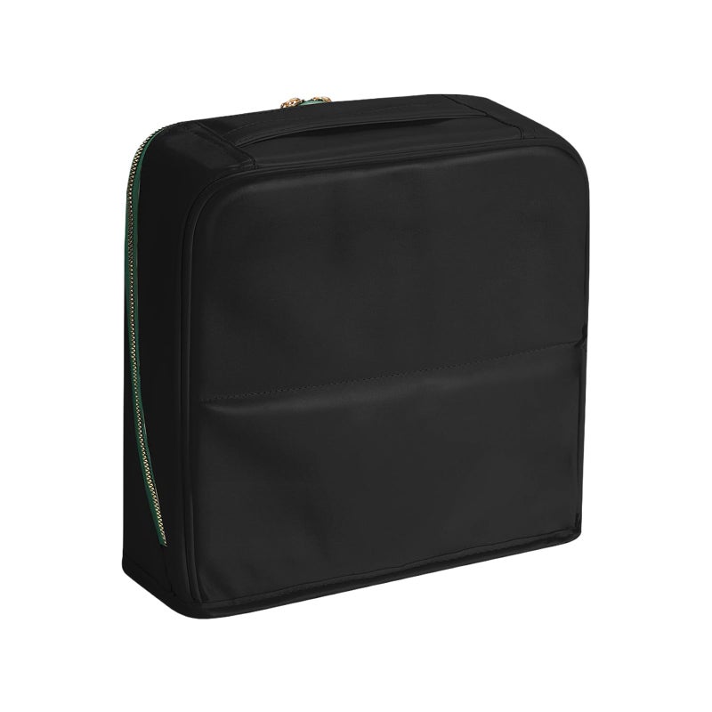 Large Capacity Leather Travel Hanging Toiletry Organizer For Makeup Skincare Jewelry Black Size L - Image 2