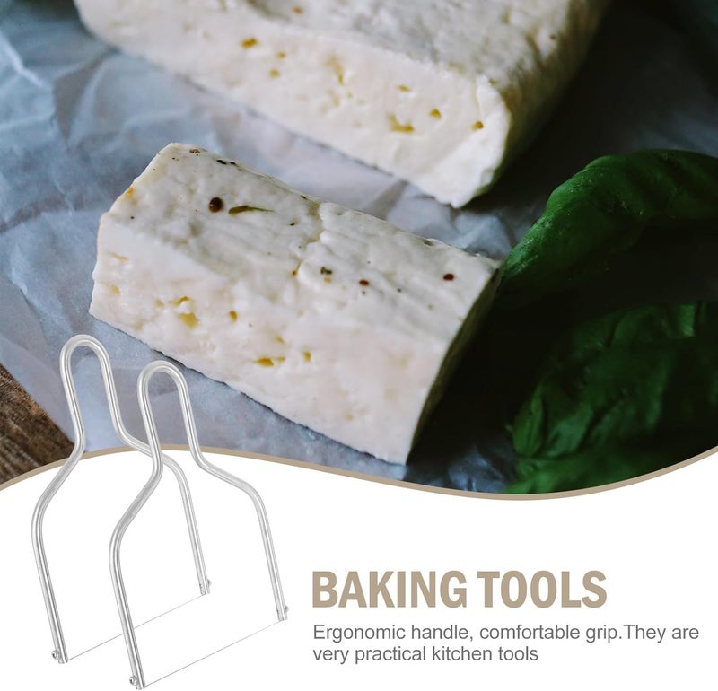 2Pcs Stainless Steel Cheese Cutter Wire Slicers with Ergonomic Handle Multifunctional Cheese and Butter Cutters for Kitchen Use Premium Iron Wire - Image 3