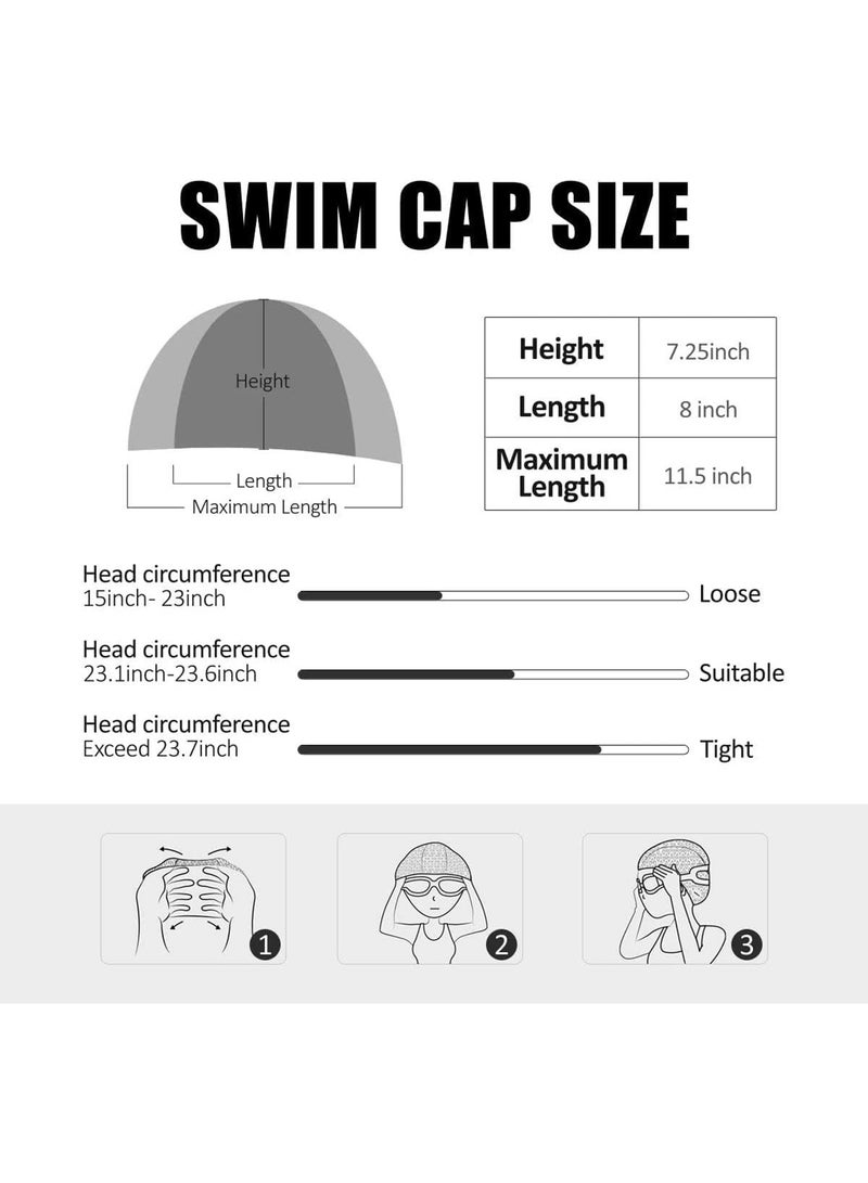 3 قطع قبعة سباحة ناعمة مريحة مقاومة للماء عالية المرونة قبعة سباحة سيليكون عالمية للبالغين - Image 3