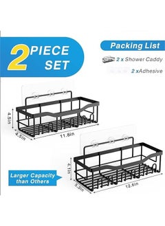 Adhesive Shower Caddy 2-Pack - Bathroom & Kitchen Storage, Rustproof Stainless Steel Organizer - Large Capacity, No Drilling Needed - Stylish Home Decor - pzsku/Z9A08E7907950340A4074Z/45/_/1712763706/fa4e375c-f919-4dcc-b10a-7cba4efd2196