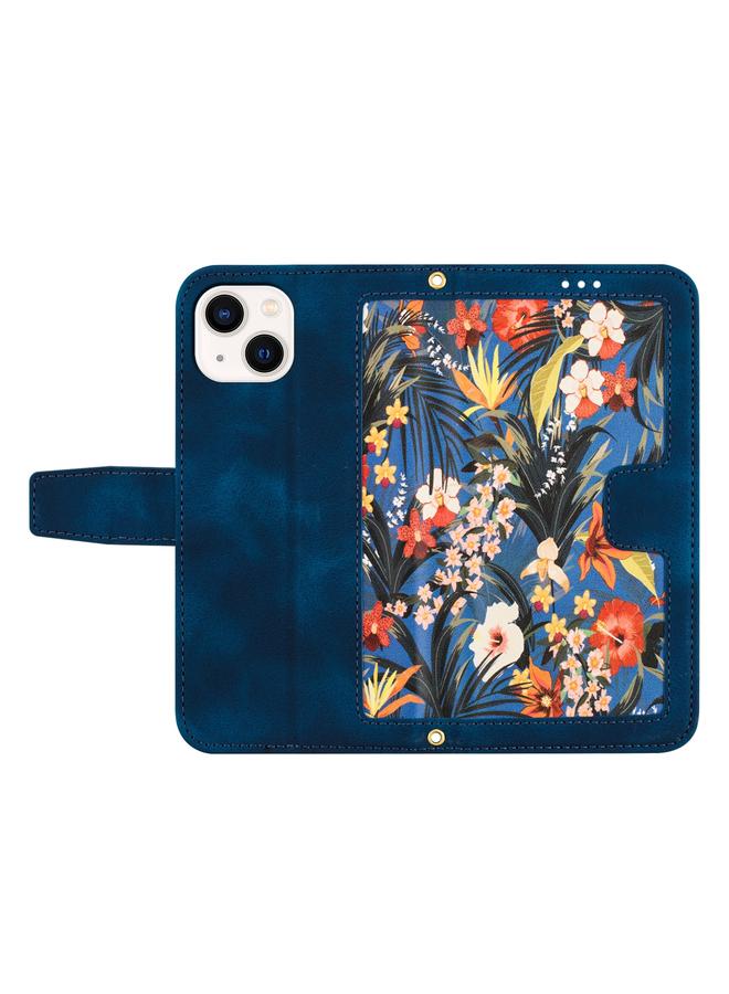 S-TOP Case For iPhone 14 Plus Floral Pattern Leather Phone Case with Lanyard - Image 3