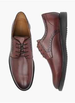 DUCHINI Mens Perforated Lace-Up Derby Shoes  - Image 2