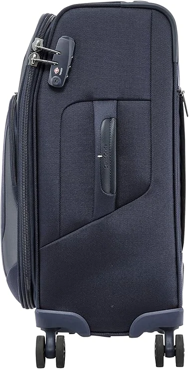 Samsonite  Hexel Suitcase Cabin Size 56 cm / 20 inch, 4 Spinner Wheels, 100% Nylon, Navy|TSA Lock|Trifold Garment Bag|Shoe Bag|Expandable|Front Storage Compartment|Top Storage Pocket - 10 Years International Warranty  | Best Price UAE