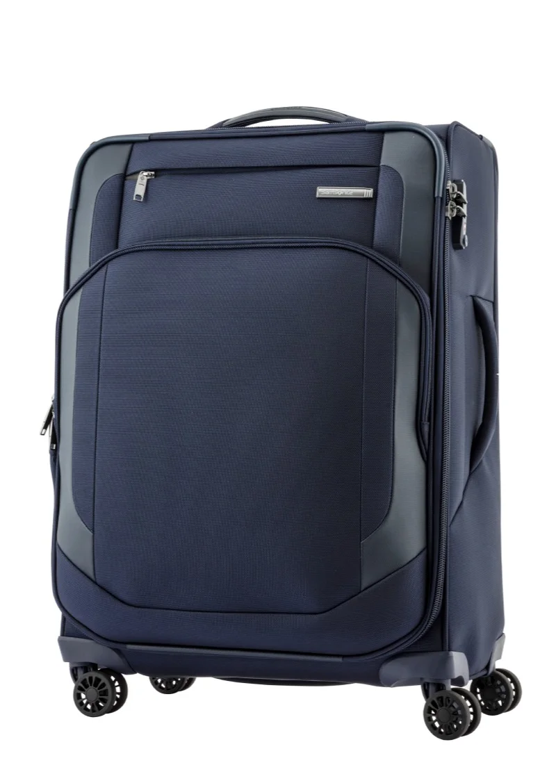 Samsonite  Hexel Suitcase Cabin Size 56 cm / 20 inch, 4 Spinner Wheels, 100% Nylon, Navy|TSA Lock|Trifold Garment Bag|Shoe Bag|Expandable|Front Storage Compartment|Top Storage Pocket - 10 Years International Warranty  | Best Price UAE