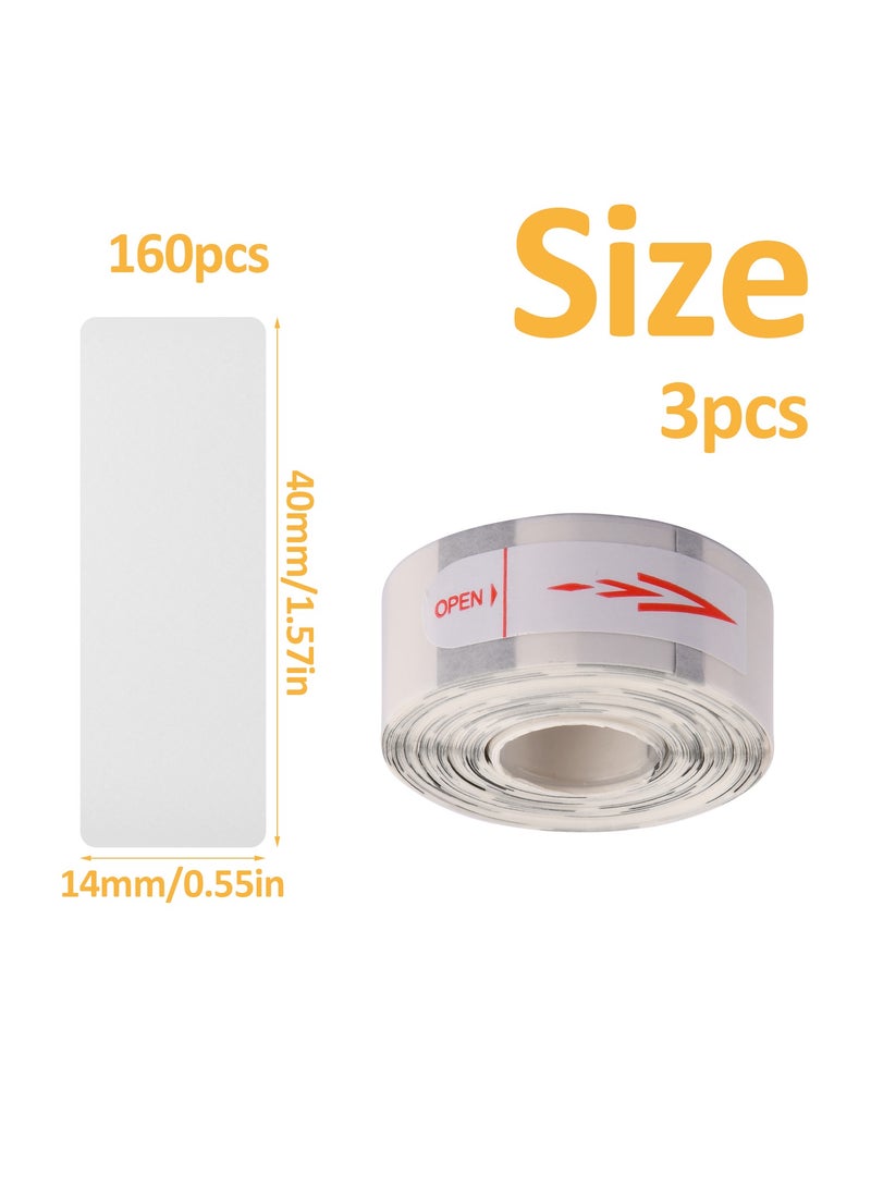 Generic 3 Rolls Label Maker Tape, 160 Tapes/Roll White Self-Adhesive Label Tape, Thermal Label Printing Paper, 14x40mm, Printer Sticker Labeling Tape for D11 D110 D101  - Image 3
