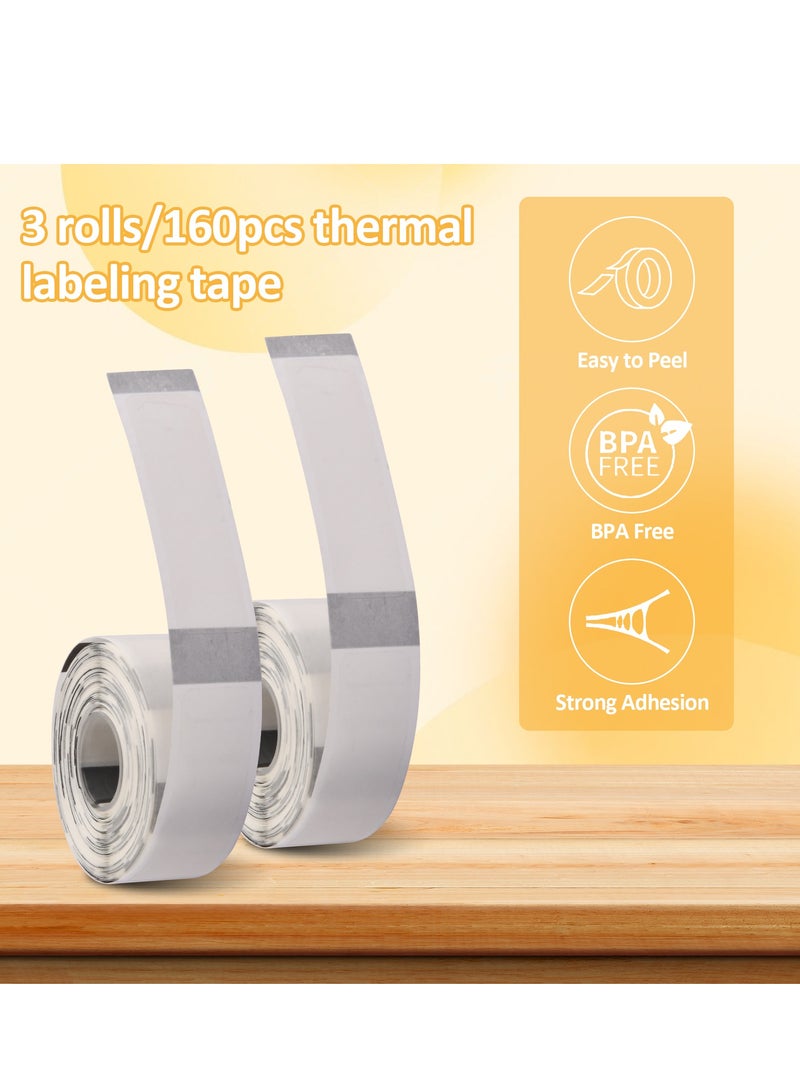 Generic 3 Rolls Label Maker Tape, 160 Tapes/Roll White Self-Adhesive Label Tape, Thermal Label Printing Paper, 14x40mm, Printer Sticker Labeling Tape for D11 D110 D101  - Image 5