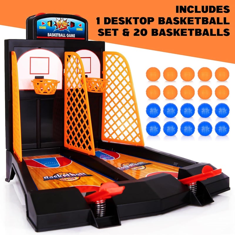 Art Creativity Mini Basketball Games, with 20 Mini Balls, Basketball Toys, Tabletop Game for Kids and Adults, Desk Games for Office, Best Basketball Gifts Idea for Boys, Girls, and Adults - Image 3