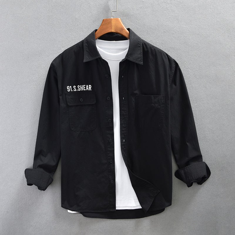Z770 mens work casual shirt a generation of hair Black  - Image 1