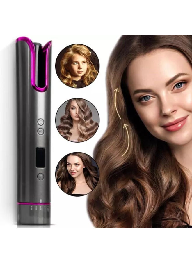 SHOPI Wireless Hair Curler- Auto Curling Iron with LCD Temperature Display and Timer, USB Rechargeable Travel Curling Iron  - Image 1