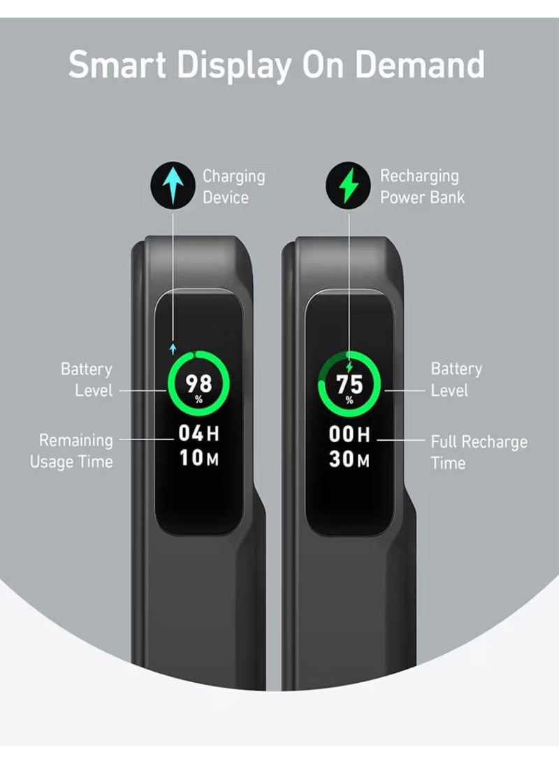 أنكر Anker Nano Power Bank,27W MagSafe Compatible Charger, 10,000 mAh, Display & Foldable Stand, for iPhone 17/16/15/14, with USB-C Cable (A110Z) black - Image 2