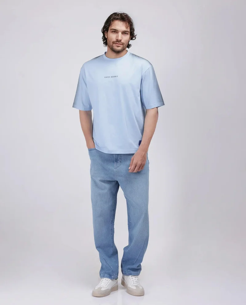 Rare Rabbit Men's Boxy Fit Crew Neck T-Shirt