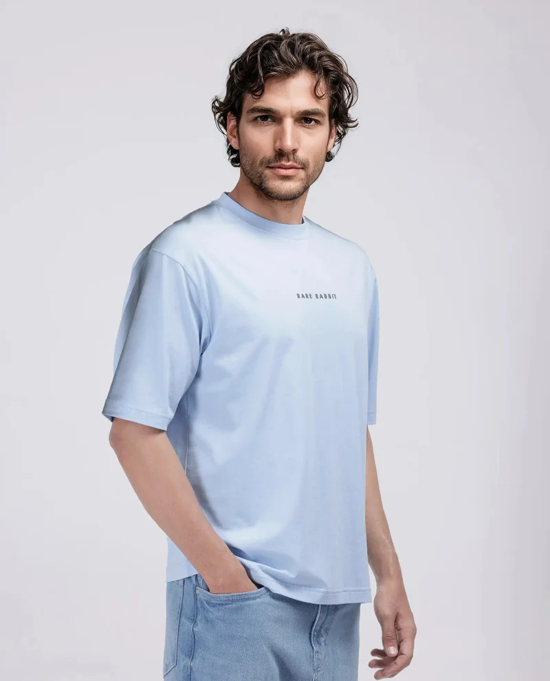 Rare Rabbit Men's Boxy Fit Crew Neck T-Shirt