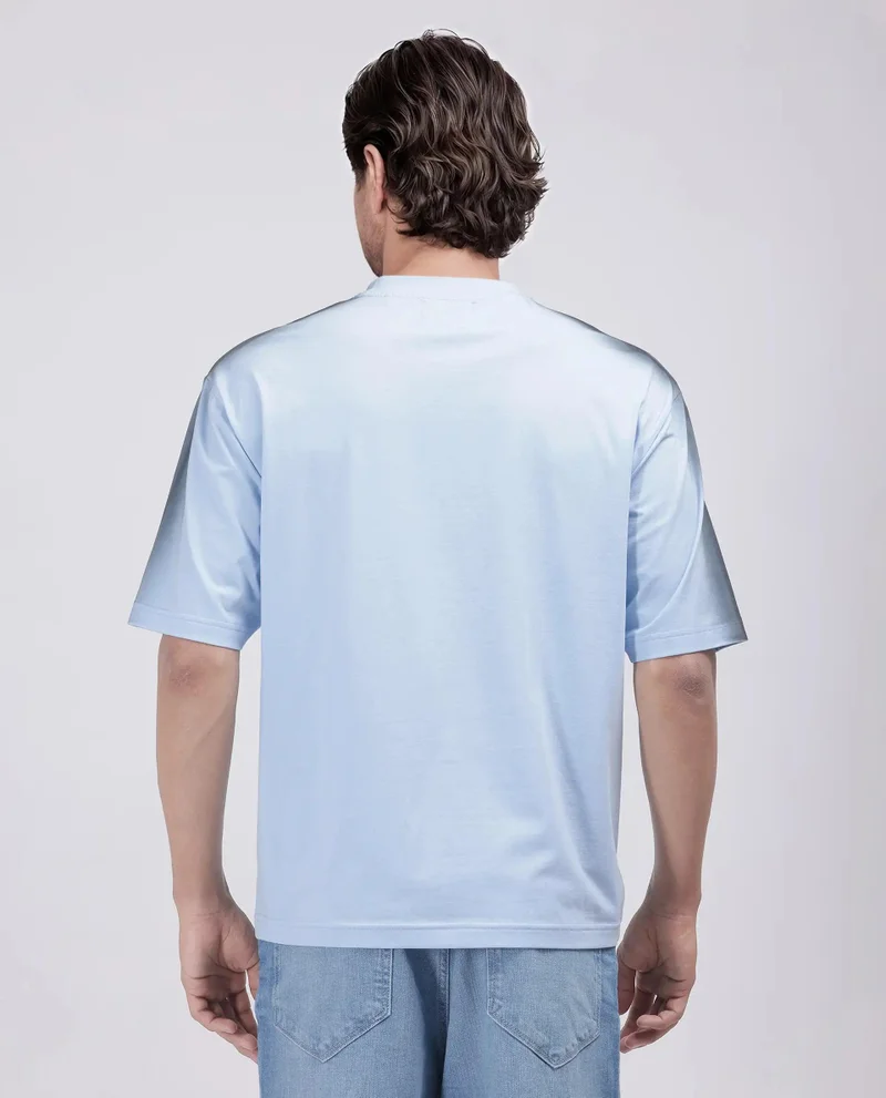 Rare Rabbit Men's Boxy Fit Crew Neck T-Shirt
