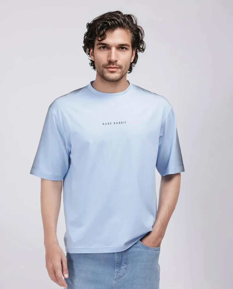 Rare Rabbit Men's Boxy Fit Crew Neck T-Shirt