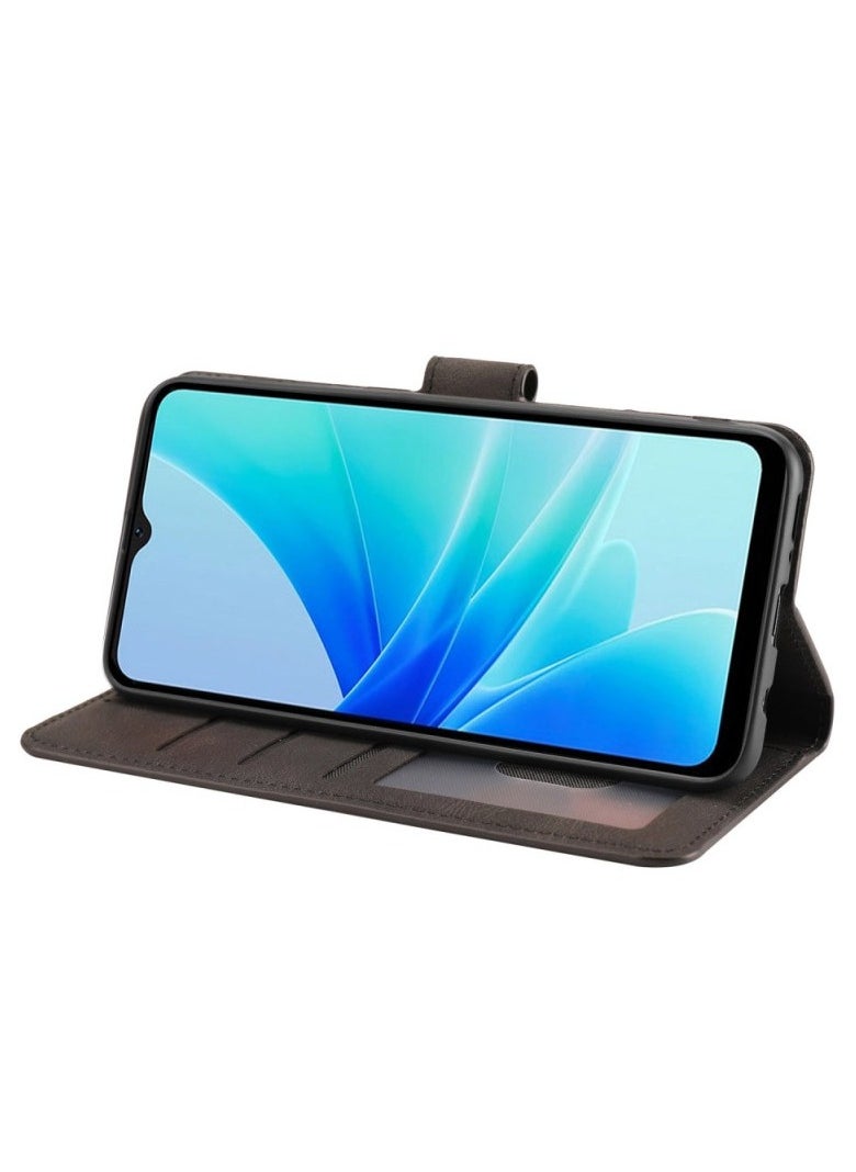 Generic - For Infinix Smart 7 Flip Full Leather Wallet Card Slot Case wiith Kickstand,with Strap Magnetic Closure,Included Internal Tpu Silicone Case,High Protective Compatible with Infinix Smart 7(6.6')(Black) - Image 1