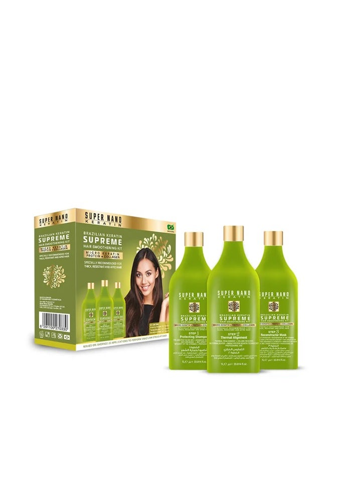SUPER NANO KERATIN - SUPER NANO BRAZILIAN KERATIN SUPREME HAIR SMOOTHENING KIT - Image 1