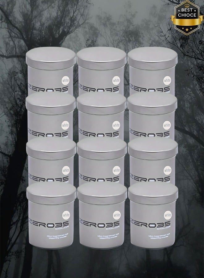 zero35 12 Pieces Mint Fragranced Hair Bleaching Powder White 500ml - Image 1