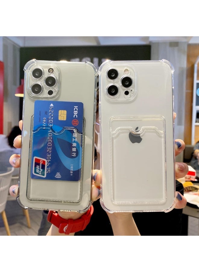 iPhone 14 Pro Max 6.7-Inch Case Clear Card Holder Back Wallet Crystal Transparent Soft TPU Shockproof Bumper Corner Drop Protection Phone Cover... - Image 2
