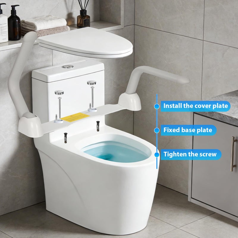 Srora Toilet Safety Rails for Seniors,Easy Installation & Sturdy Handicap Toilet Safety Frame,Seat Handles for Elderly Disabled or Mobility Issues - Image 4
