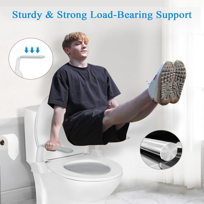 Srora Toilet Safety Rails for Seniors,Easy Installation & Sturdy Handicap Toilet Safety Frame,Seat Handles for Elderly Disabled or Mobility Issues - Image 3