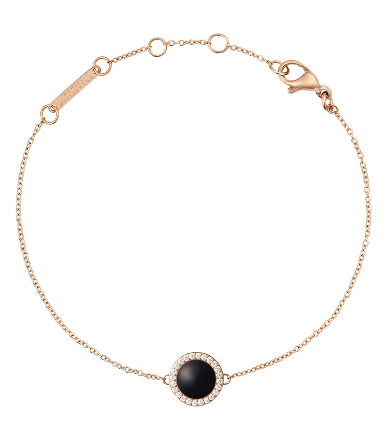 Daniel Wellington Audrey Bracelet Black Agathe Rose Gold