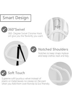 Red Dot Gift Red Dot Gift® 10-Pack White Non-Slip Velvet Hangers 45cm With 360 Degree Rotatable Hook - Durable & Slim - Non Slip Hangers for Coat Hangers - Pant Hangers  - Image 3