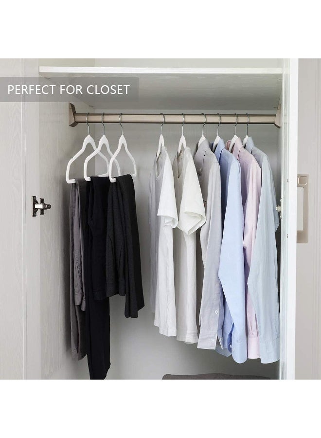 Red Dot Gift Red Dot Gift® 10-Pack White Non-Slip Velvet Hangers 45cm With 360 Degree Rotatable Hook - Durable & Slim - Non Slip Hangers for Coat Hangers - Pant Hangers  - Image 5