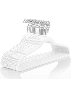 Red Dot Gift Red Dot Gift® 10-Pack White Non-Slip Velvet Hangers 45cm With 360 Degree Rotatable Hook - Durable & Slim - Non Slip Hangers for Coat Hangers - Pant Hangers  - Image 1