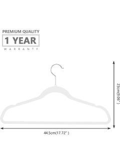 Red Dot Gift Red Dot Gift® 10-Pack White Non-Slip Velvet Hangers 45cm With 360 Degree Rotatable Hook - Durable & Slim - Non Slip Hangers for Coat Hangers - Pant Hangers  - Image 2